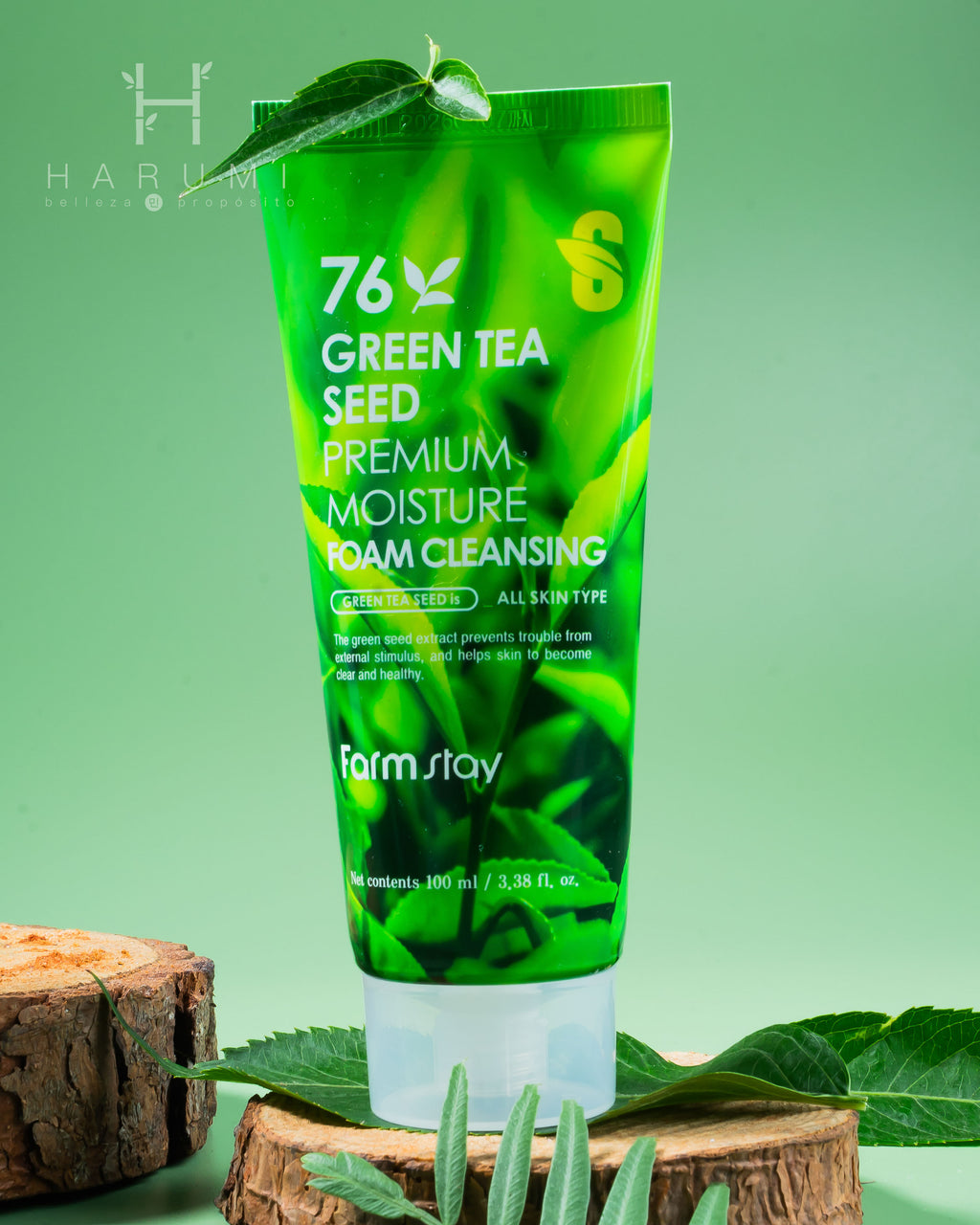 FarmStay 76 Green Tea Seed Premium Moisture Foam Cleansing
