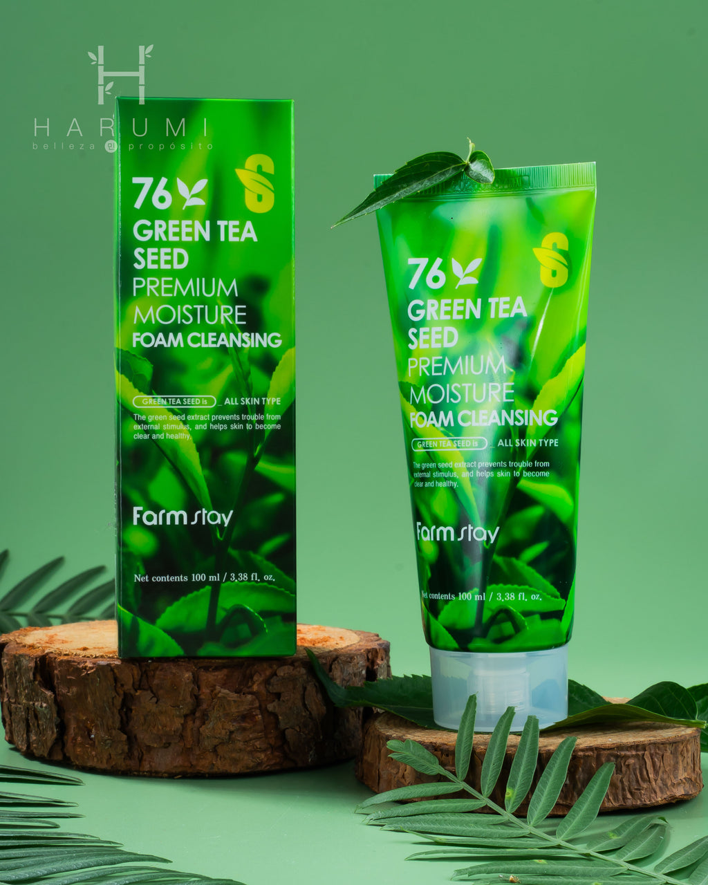 FarmStay 76 Green Tea Seed Premium Moisture Foam Cleansing