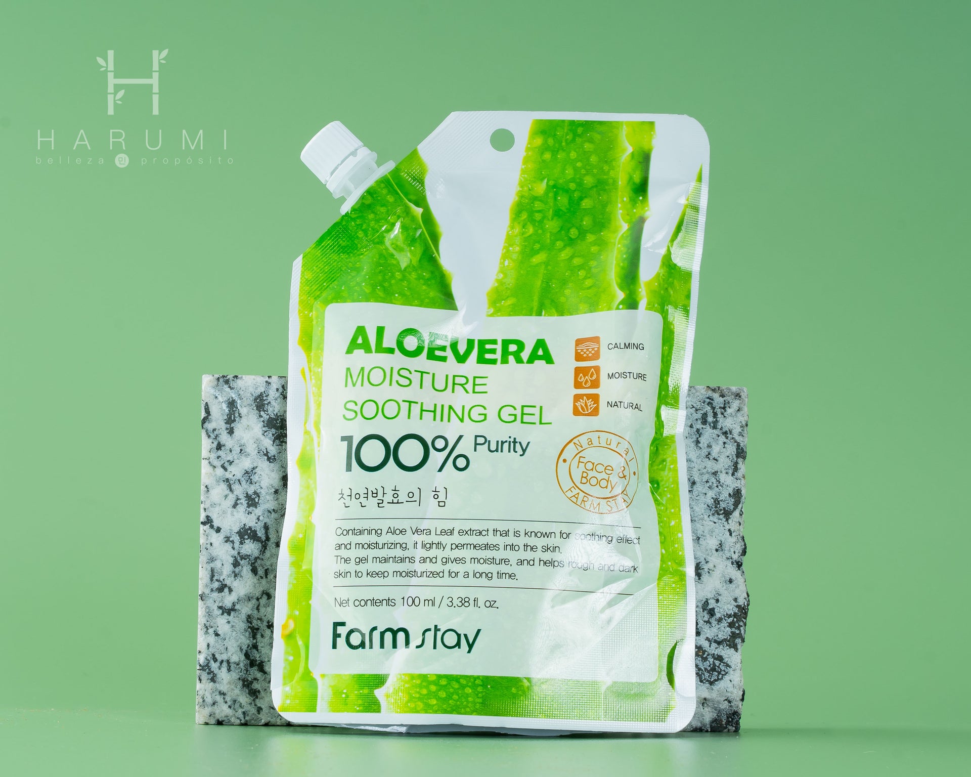 Hidratante facial de FarmStay con Aloe Vera - Farmstay Moisture Soothing  Gel Aloevera (Pouch)