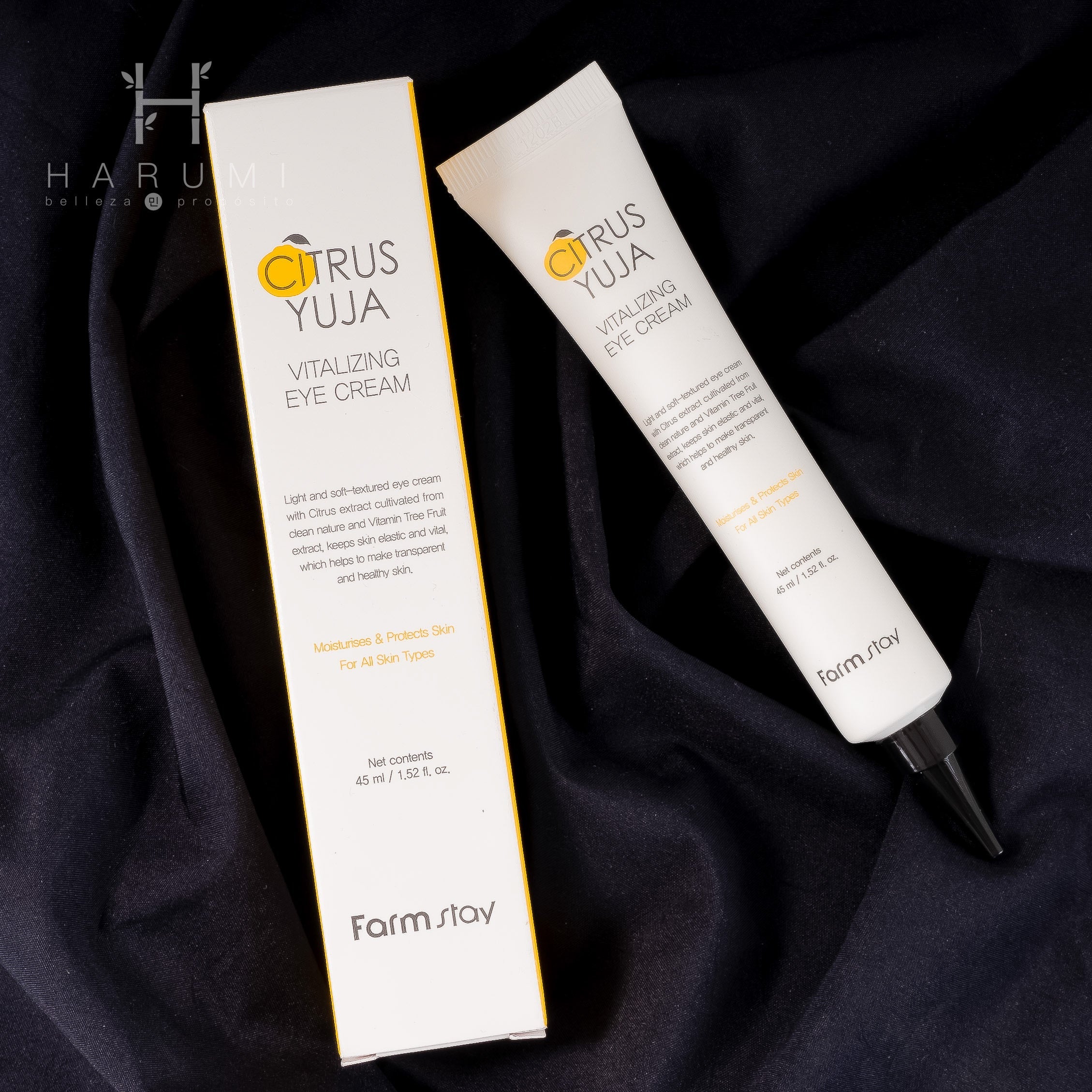 Farmstay Citrus Yuja Vitalizing Eye Cream Skincare maquillaje productos de belleza coreanos en Colombia kbeauty