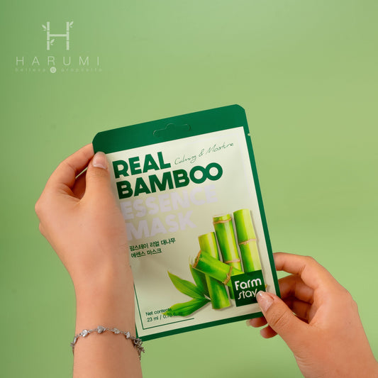 Farmstay Real Bamboo Essence Mask Skincare maquillaje productos de belleza coreanos en Colombia kbeauty