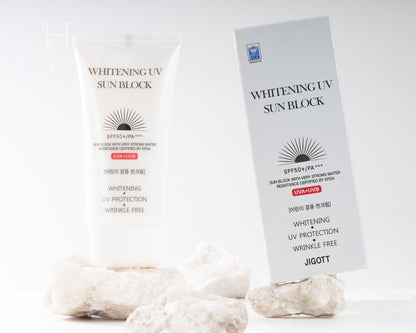 Jigott Whitening UV Sun Block Skincare maquillaje productos de belleza coreanos en Colombia kbeauty