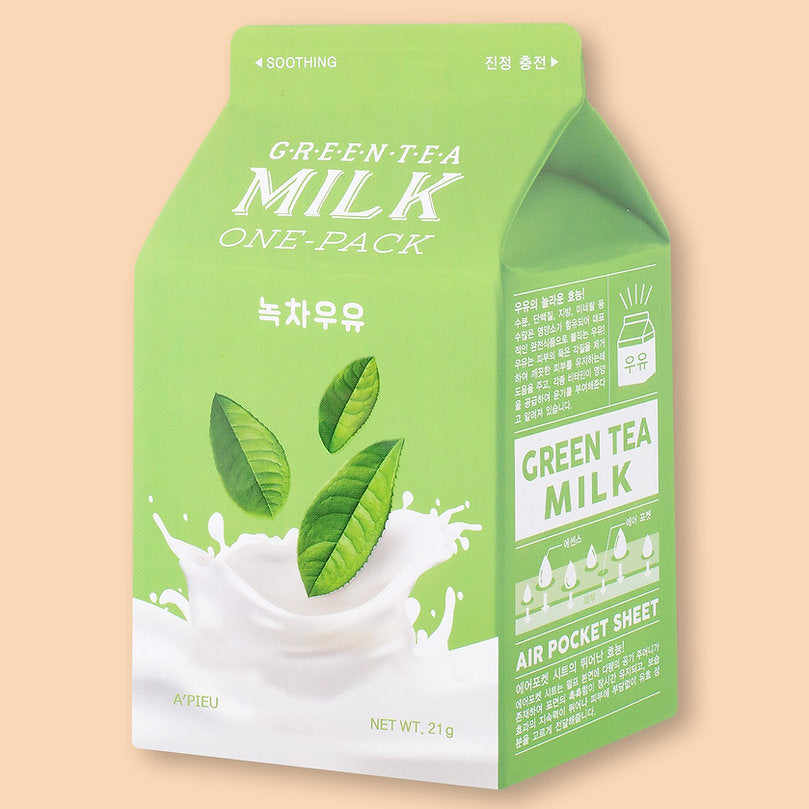 Apieu Milk One-Pack Face Mask Green Tea skincare coreano colombia ikigai harumiProductos Coreanos Bogota Medellin Cali Skincare Maquillaje Belleza Ventas por Mayor