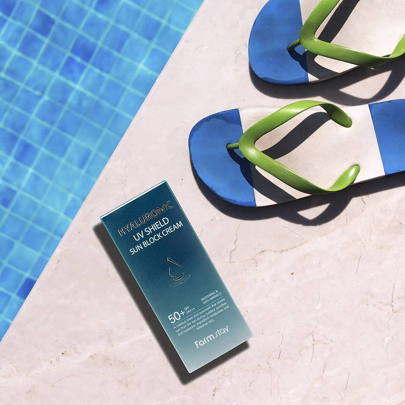FarmStay Hyaluronic UV Shield Sun Block Cream skincare coreano colombia ikigai harumiProductos Coreanos Bogota Medellin Cali Skincare Maquillaje Belleza Ventas por Mayor