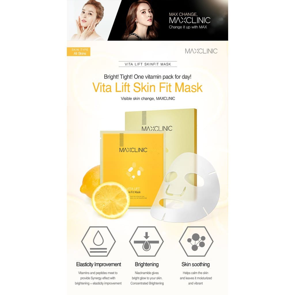 Maxclinic Vita Lift Skin Fit Mask skincare coreano colombia ikigai harumiProductos Coreanos Bogota Medellin Cali Skincare Maquillaje Belleza Ventas por Mayor